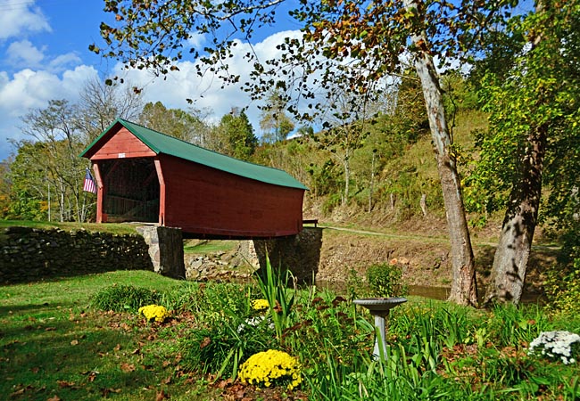 Clover Hollow covered bridge in Giles County